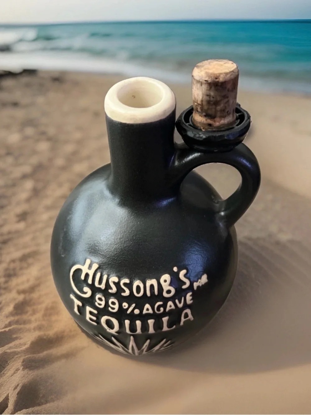 EMPTY Vintage Hussong’s 99% Agave Tequila Ceramic Jug/Bottle